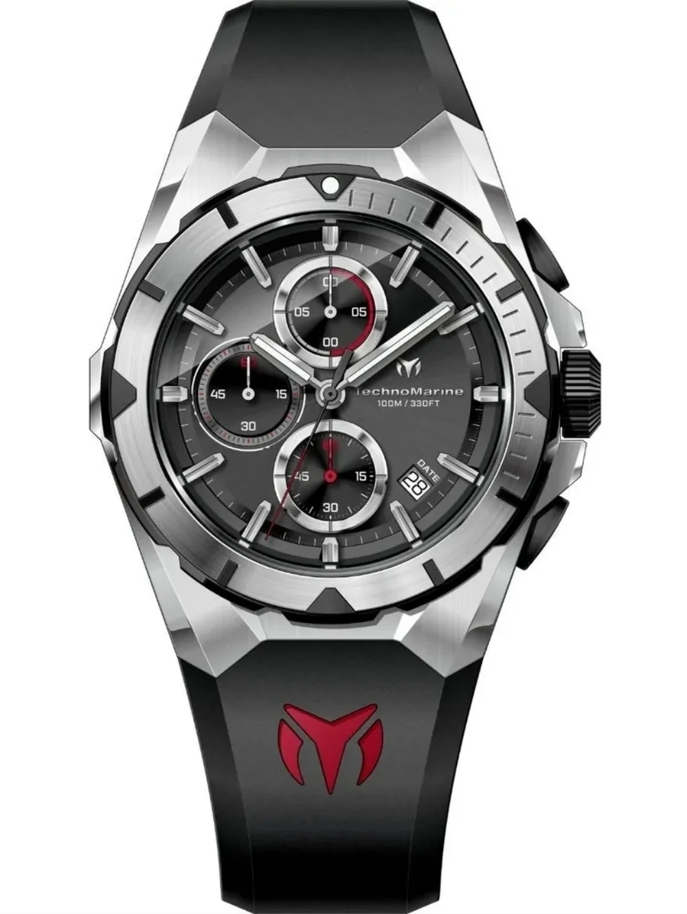 🌊 TM-318086 TechnoMarine Ocean Victory Men's Chronograph Watch 41.3mm Black Red